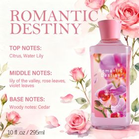 12 Scents,10 Oz. Unisex Shower Gel,body Wash. Large Size, Gently Cleanses And Moisturizes, Enriched With Aloe Vera And Vitamin E. Floral, Fruity, (Option: Romantic Destiny)