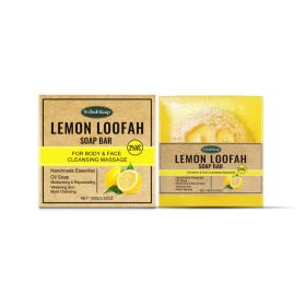 WoodSleep Loofah Lemon Essential Oil Soap Gently Cleanses Body And Skin With Refreshing Oil Control Treatment Soap (Option: 100g-110.6g-2.48*2.48*1.06inch)